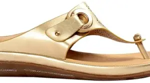 Max Women Laser-Cut Comfort Sandals,Gold,39
