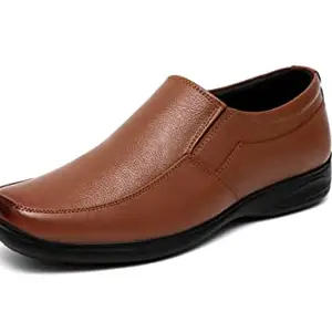 ARAMISH Tan Genuine Leather Moccasin Formal Shoes for Men - 8 UK