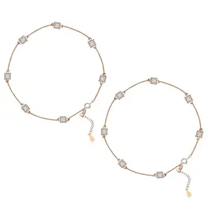 Ragya Jewels Rose Gold Plated 925 Sterling Silver Mystique Morpho Anklet For Womens