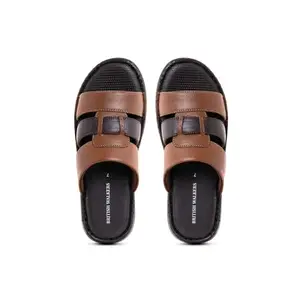 Khadim's British Walkers Brown Leather Mule Slip On Sandal for Men (7640043)