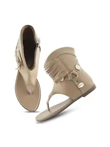 FROH FEETWomen Fashion Elegant Winged Gladiator Sandals with Zipper Closure and Decorative For Women & Girls