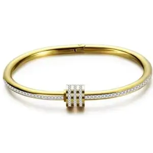 LifeLily Set of 1 Classic Gold Finish Bracelet with Stone Detailing for women and girls