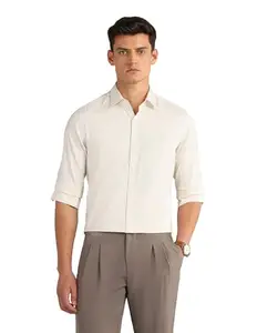 Arrow Men's Regular Fit Shirt (ARAKSH0907_Beige