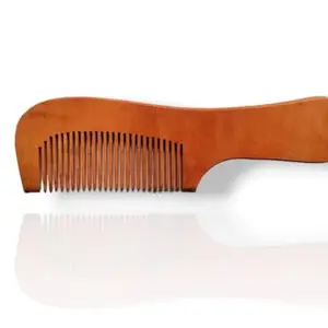 Neem Wood Hair Comb with Handle, Natural Wooden Detangling Comb for Boys and Girls