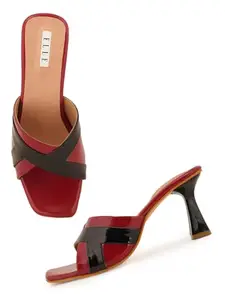 ELLE Women Sandal,Red-Black,UK-6