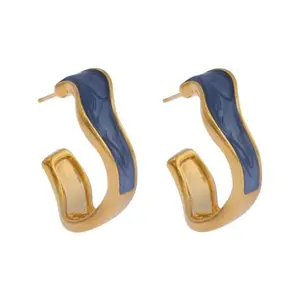 Kushal's Fashion Jewellery Lavender Gold Plated Casual Trendy Earring - 428542