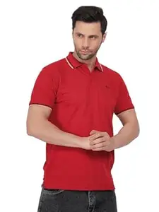 Tide & Sail Mens Polo T Shirt for Men Striped Polo Neck Tshirt for Men Classic Premium Solid Tee, Comfortable & Stylish Casual Wear