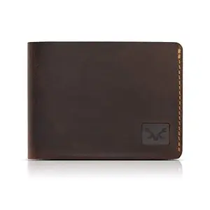 AL FASCINO Wallets for Men Genuine Card Holder Leather Wallet Pure Leather Purse for Men Brown