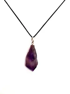 ASTROGHAR Natural Raw Amethyst Pointed Pendant For Men And Women