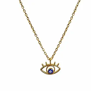 Shubhanjali Blue Evil Eye Captivating Design Necklace with Evil Eye Protection Charm Necklace for Women (Blue) Alloy