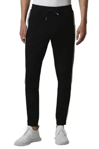 Van Heusen Men's Slim Track Pants (VFLJAATF049676_Black