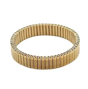 Stretchable Stainless Steel Elastic Bracelet Gold
