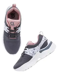 Carlton London Women D Grey Comfortable Lace-Up Snakeer with Heels, for for Casual, Walking & Daily Use (39)