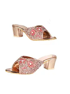 WalkTrendy Womens Synthetic Rosegold Sandals With Heels - 3 UK (Wtwhs225_Rosegold_36)