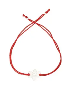 Carlton London Mens Red 925 Sterling Silver Rakhi