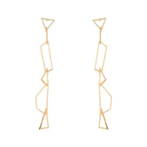 XPNSV Luxury Gold Geometry Droplets Earrings | Anti Tarnish, Light Weight, Handmade | Daily/Party/Office Wear Stylish Trendy Jewellery | Latest Fashion for Women, Girls and Her