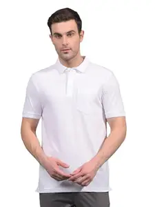 Crimsoune Club Men's White Polo Neck T-Shirt (L)