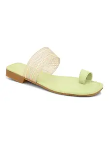 Longwalk Women Casual Flat Sandals Green-W-2414