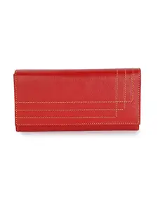 RAI SAHAB Genuine Leather Women Wallet (Red)