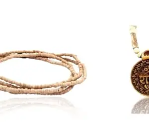 KAMADA CREATIONS Radha Tulsi bead Necklace pendant and tulsi mala