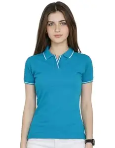 Scott International Women’s Cotton Polo T-Shirt | Half Sleeve Plain Collar Tee | Stylish Casual Top | Plain T-Shirt for Girls | Workwear for Office & Casual Wear