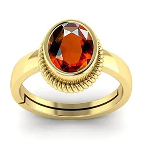 LMDPRAJAPATIS 12.25 Ratti/13.00 Carat Natural Gomed Hessonite Astrological Gemstone Gold Plated Adjustable Ring For Men And Women
