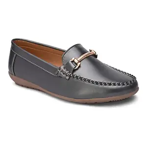 BRISKERS Solid Loafers for Womens (B2023G) Steel Grey