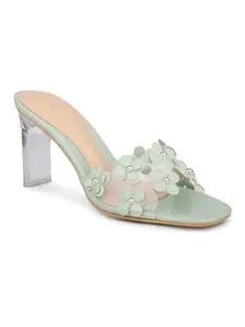 Inc.5 Women Pista Embellished Open Toe Party Block Heels
