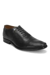 Louis Philippe Men Black Leather Formal Shoes