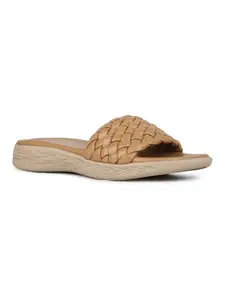 Inc.5 Womens Beige Casual Solid Open Toe Flat Slip-On Sandals