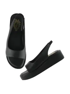 Shoetopia Women's Heeled Sandal-3 Kids UK (LSR-Black)-EU36