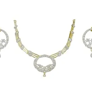 Stylish AD Round Necklace for Girls and Women – Elegant and Sophisticated Design for Any Occasion