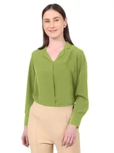 MISS WEARS Women's Regular Fit Cotton Blend Long Sleeves Opaque Shirt Style Top