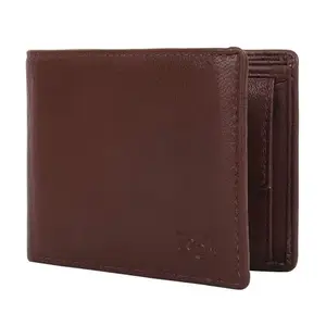Zoom Shoes Genuine Leather Wallet for Men ZW-28326 | Branded Handcrafted Men's Wallet with RFID Blocking, 10 Card Pockets, 2 Cash Pockets, 1 Buttoned Coin Pocket (Brown)