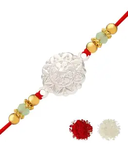 Gargi by P.N. Gadgil and Sons 925 Silver Glory Silver Rakhi | Gifts for Men and Boys | Rakshabandhan Rakhi for Brother | Rakhi for Boys & Men With Certificate of Authenticity