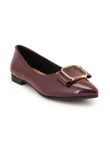 ELLE Women Ballet Flat,Cherry,UK-5