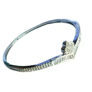 Elegant Silver Tonned Metallic Bracelet crafted with White American Diamonds