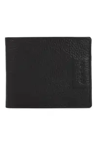 Allen Solly Men Black Textured Leather Wallet