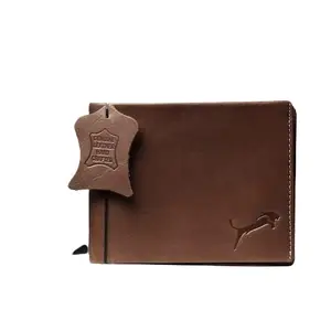 WILD EDGE Genuine Leather Men's Light Brown Crush Design Wallet/Purse with Flap Closure - Stylish Formal and Casual Look Men's Wallet