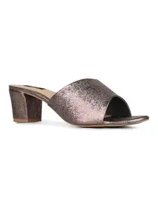 Inc.5 Womens Pewter Solid Square Toe Party Wear Block Heels Sandals
