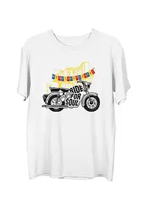 Wear Your Opinion Men's S to 5XL Premium Combed Cotton Printed Half Sleeve T-Shirt (Design : Ride for Soul,White,XXXX-Large)