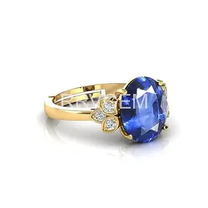 APSSTONE Neelam Ring 13.25 Ratti 13.00 Carat Certified AAA++ Quality Natural Blue Sapphire Neelam Gemstone Ring Gold Plated for Men and Women's