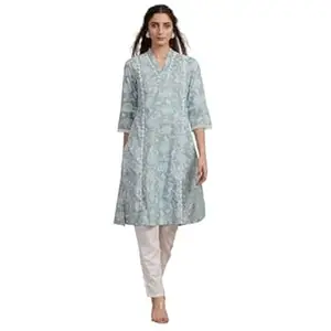 BIBA Women Cotton Printed Straight Kurta