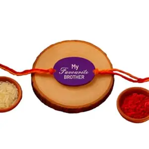 Raavi colors Designer Rakshabandhan Rakhi for Younger Brother with Moli and Roli Chawal