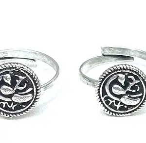 NIPSTec Set of 2 German Silver Adjustable Toe Rings for Women| Oxidised Bird Design jewelry| Gifts for women| ideal for cultural events, festive and traditional gatherings
