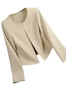 Toochki Women's Blazers | Blazer for Women | Top | Tshirt | Tops for Woman | Open Front Jacket | Lightweight Coat | Round Neck Longline Jackets | Formal | Regular Fit | Fashion-Forward | Office