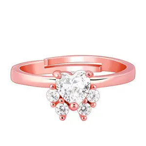 GIVA 925 Silver Rose Gold Divine Lotus Ring, Adjustable | Gifts for Women and Girls | With Certificate of Authenticity and 925 Stamp | 6 Months Warranty