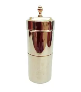 Generic SK Metals Brass Coffee Filter/ Kumbakonam Degree Coffee Filter/ Decoction Liquid Maker/ Brass Coffee Maker/ Coffee Filter / (No.3) / 20 x 6.5 x 6.5 Centimetre / vol 330 ml / Wt 370 GMS