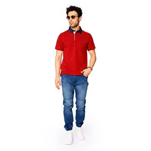 Royal Enfield Denim Collar Polo Rhubarb (2XL) 46 Cm