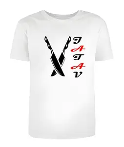 T-Shirt, Printed T-Shirt, White T-Shirt, Half Sleeve T-Shirt, Round Collar T-Shirt, White Printed T-Shirt zi 159